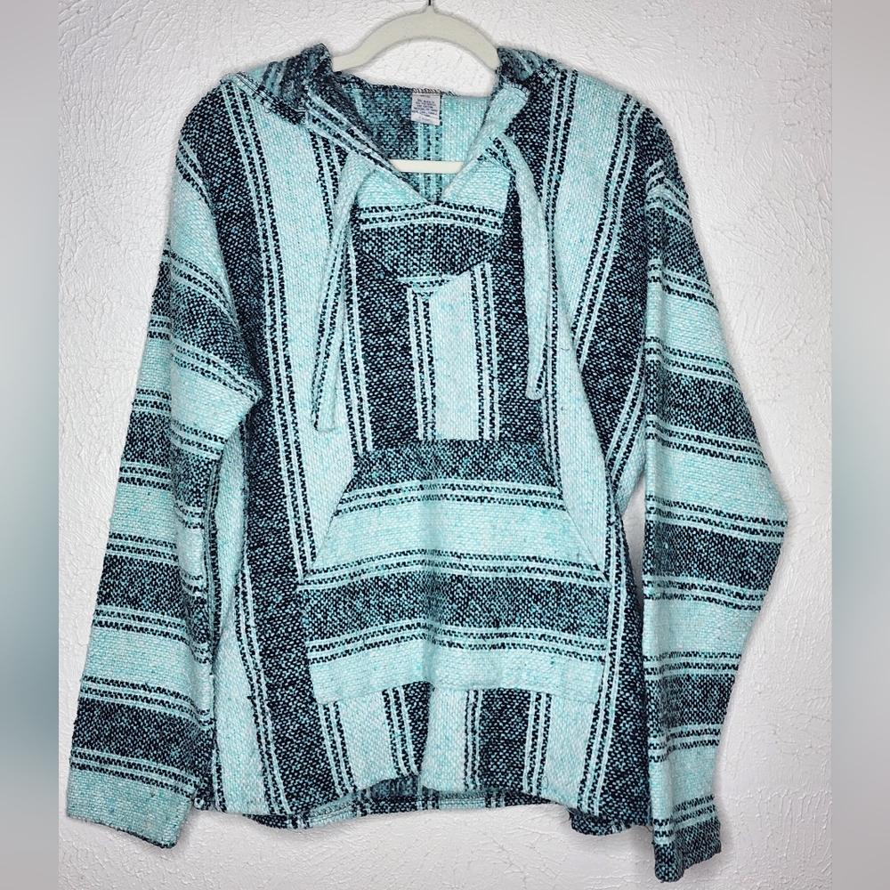 Molina Made in Mexico Shaggy Hipster Weed Hemp like woven  knit kangaroo pocket
